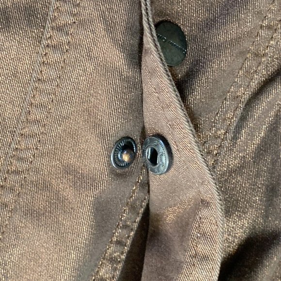 Coldwater Creek Women Jacket Brown Metallic Button Up Jacket Size 10 - Picture 10 of 13